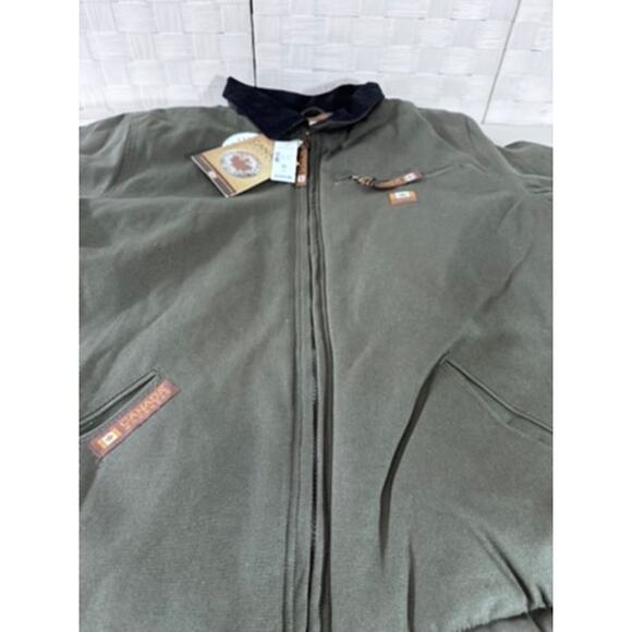 NWT!! "CANADA" Workgear,Barn Coat, Olive Green, With Black Corduroy Collar - Picture 3 of 7